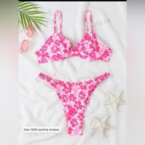 SHEIN Pink bikini with adjustable straps and underwire